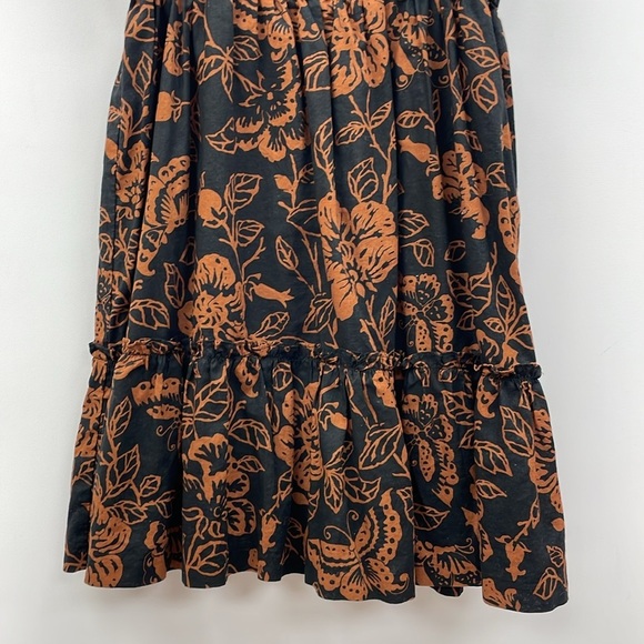 Janie & Jack Tropical Tiered Spaghetti Strap Sundress Boho Brown Black - Picture 4 of 8